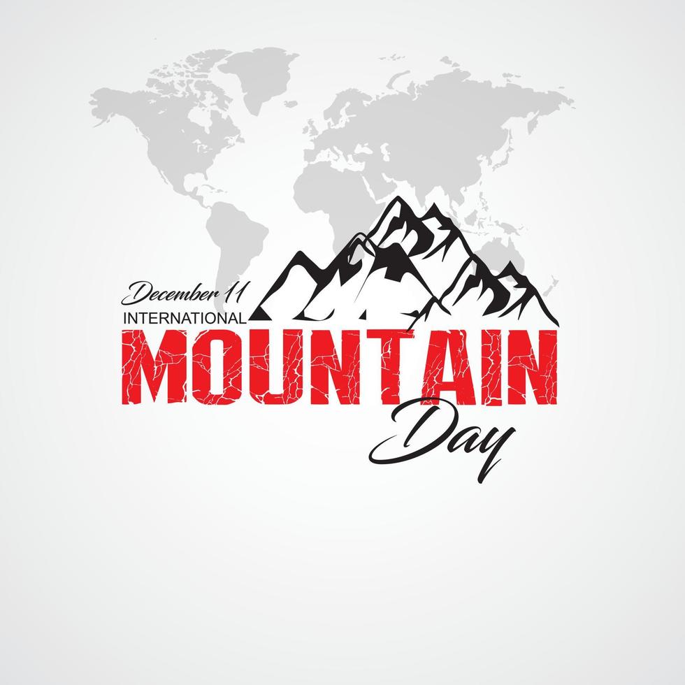 International Mountain Day. December 11. Suitable for greeting card, poster and banner. Vector illustration