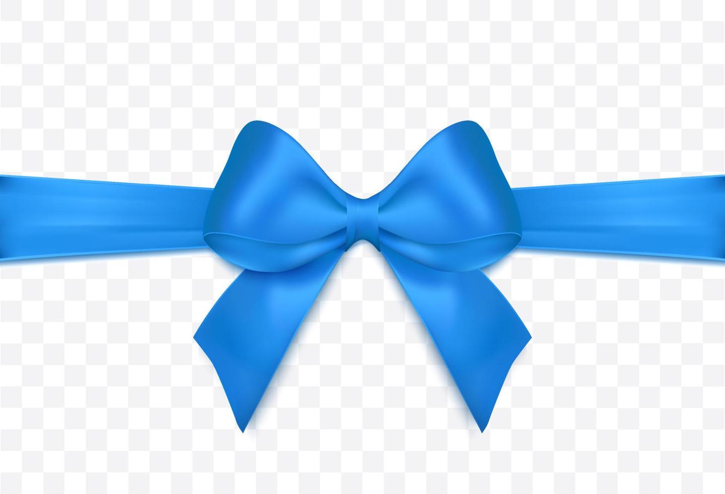 Blue Ribbon and Bow isolated. Vector Decoration for Gift Cards, for Gift Boxes or Christmas illustrations.