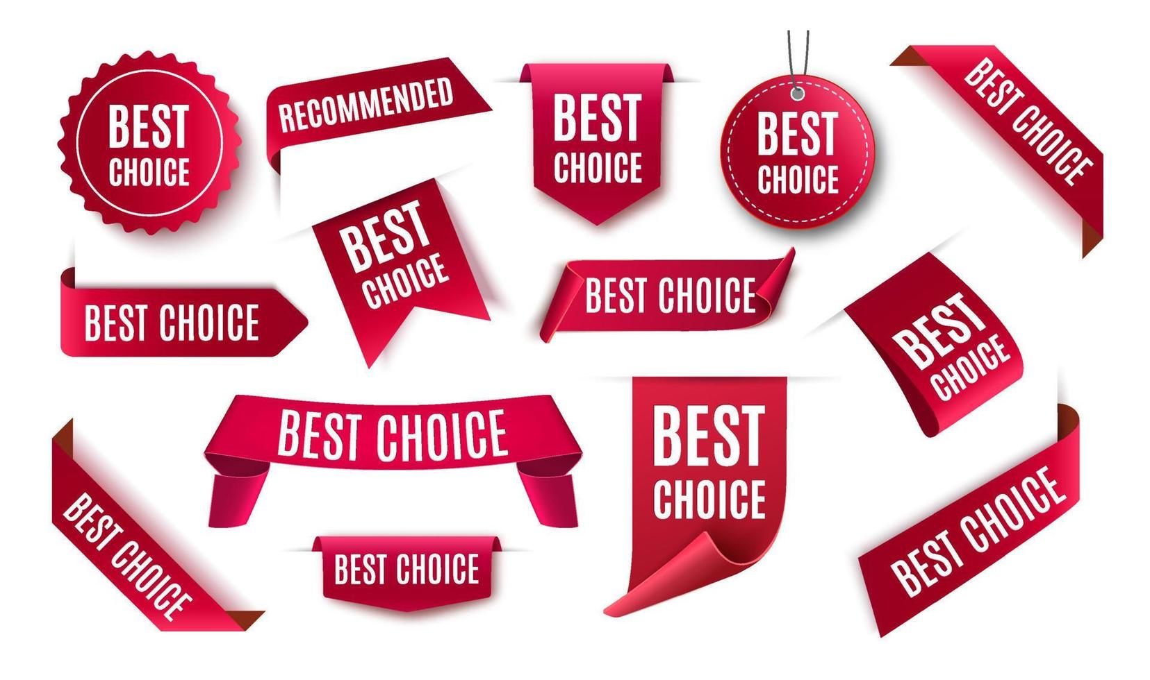 Red labels isolated on white vector