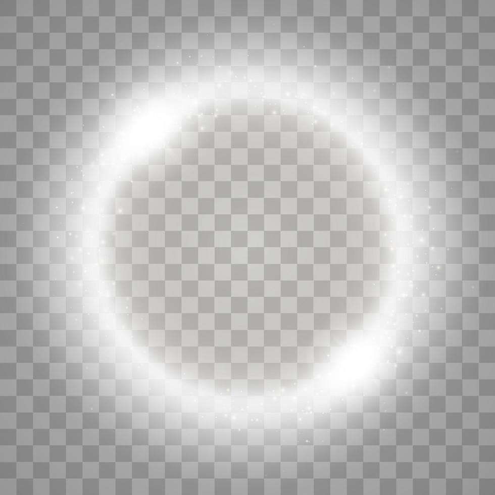 Round shiny frame background with lights. Abstract luxury light ring. vector