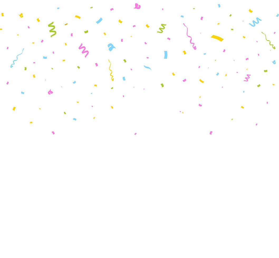 Colorful bright confetti isolated on transparent background. Festive vector illustration