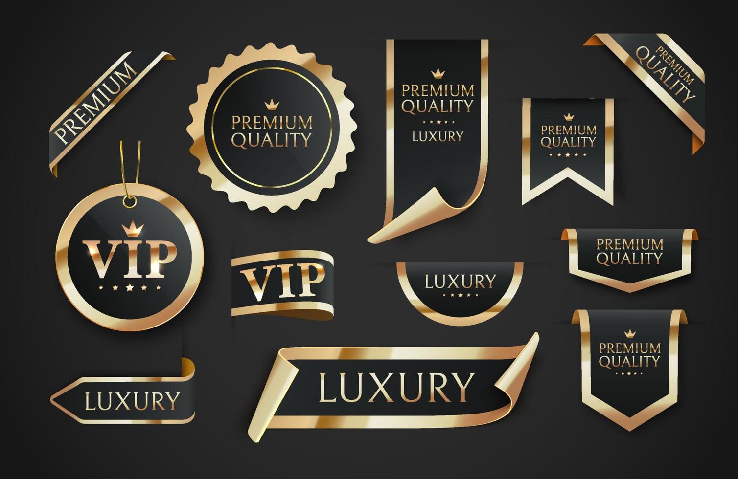 Premium quality vector badges. Luxury black labels.