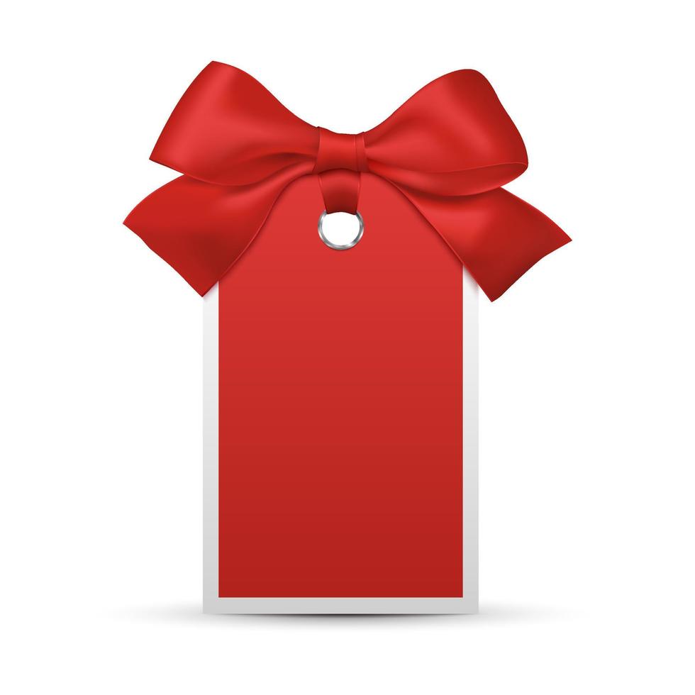 Red tag isolated. Offer label. Vector illustration