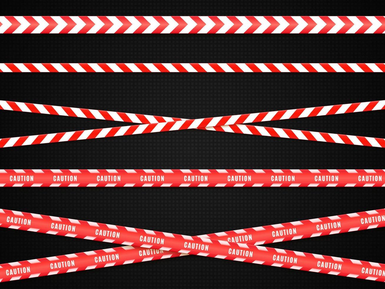 Caution tape. Caution red warning lines isolated on white. vector