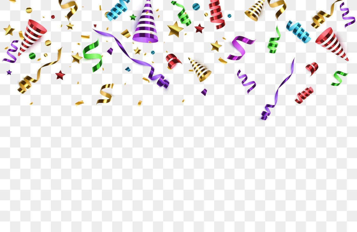 Colorful bright confetti background. Confetti burst. Festive vector illustration