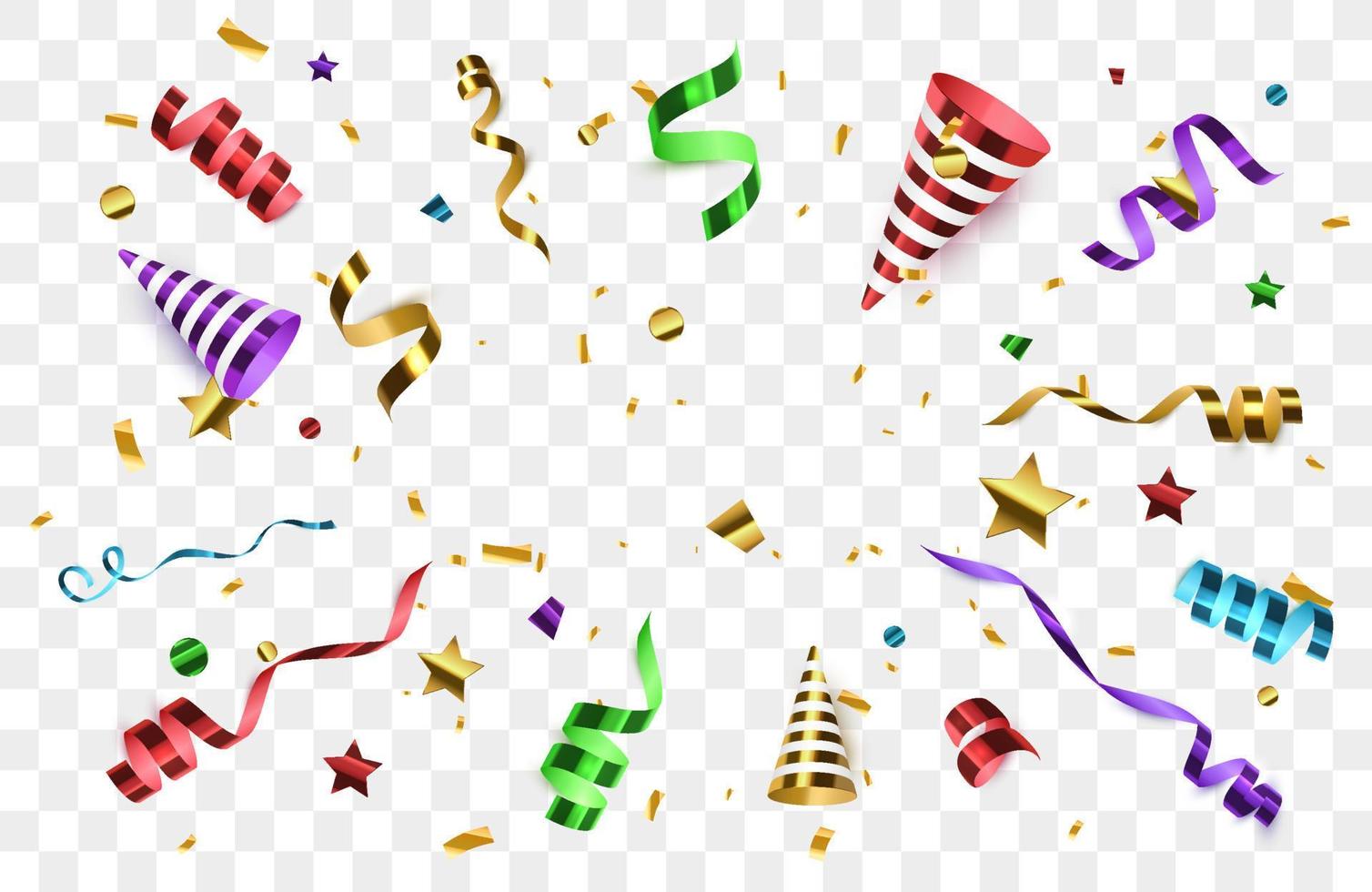 Colorful bright confetti background. Confetti burst. Festive vector illustration