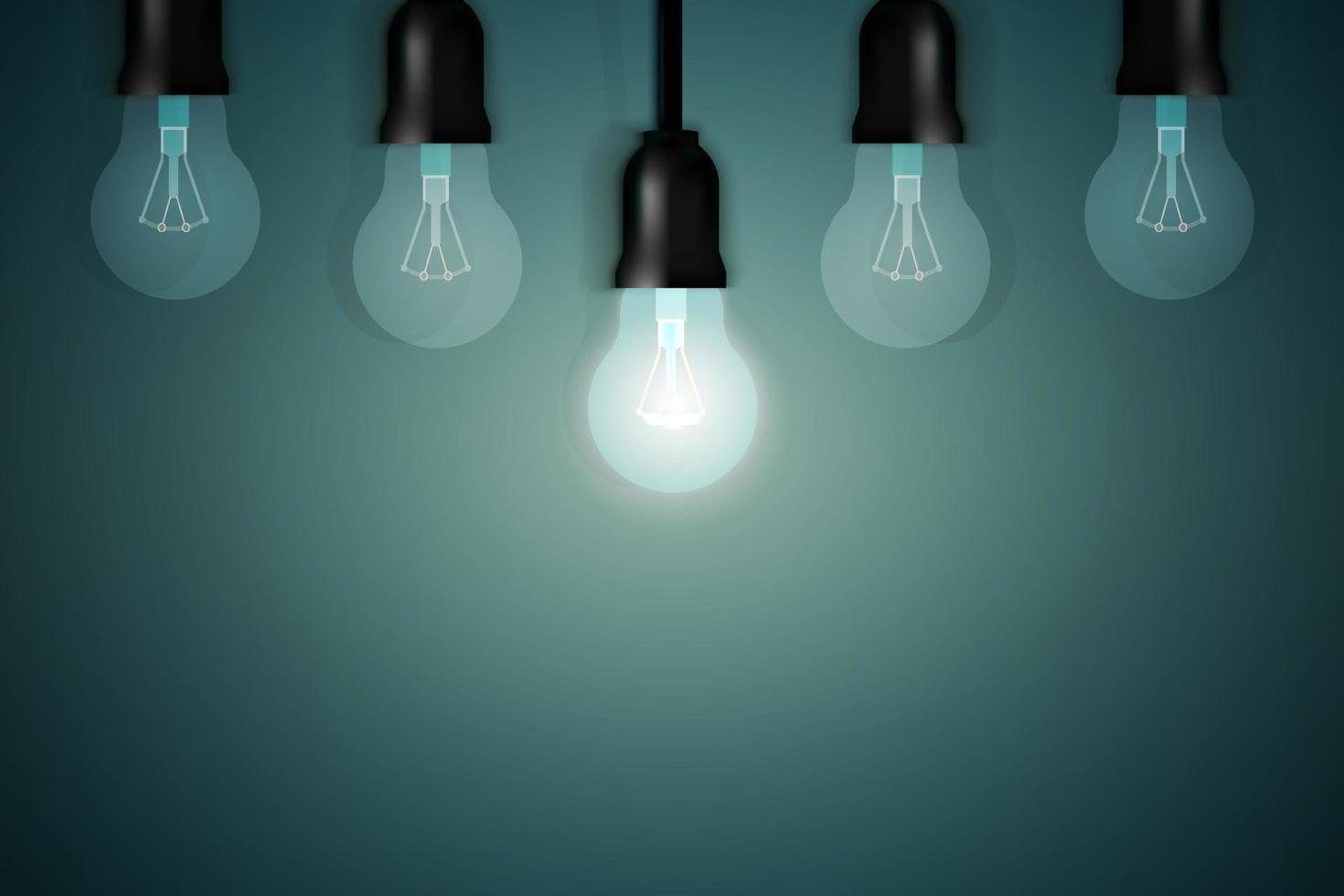 Background with light bulbs with place for text vector