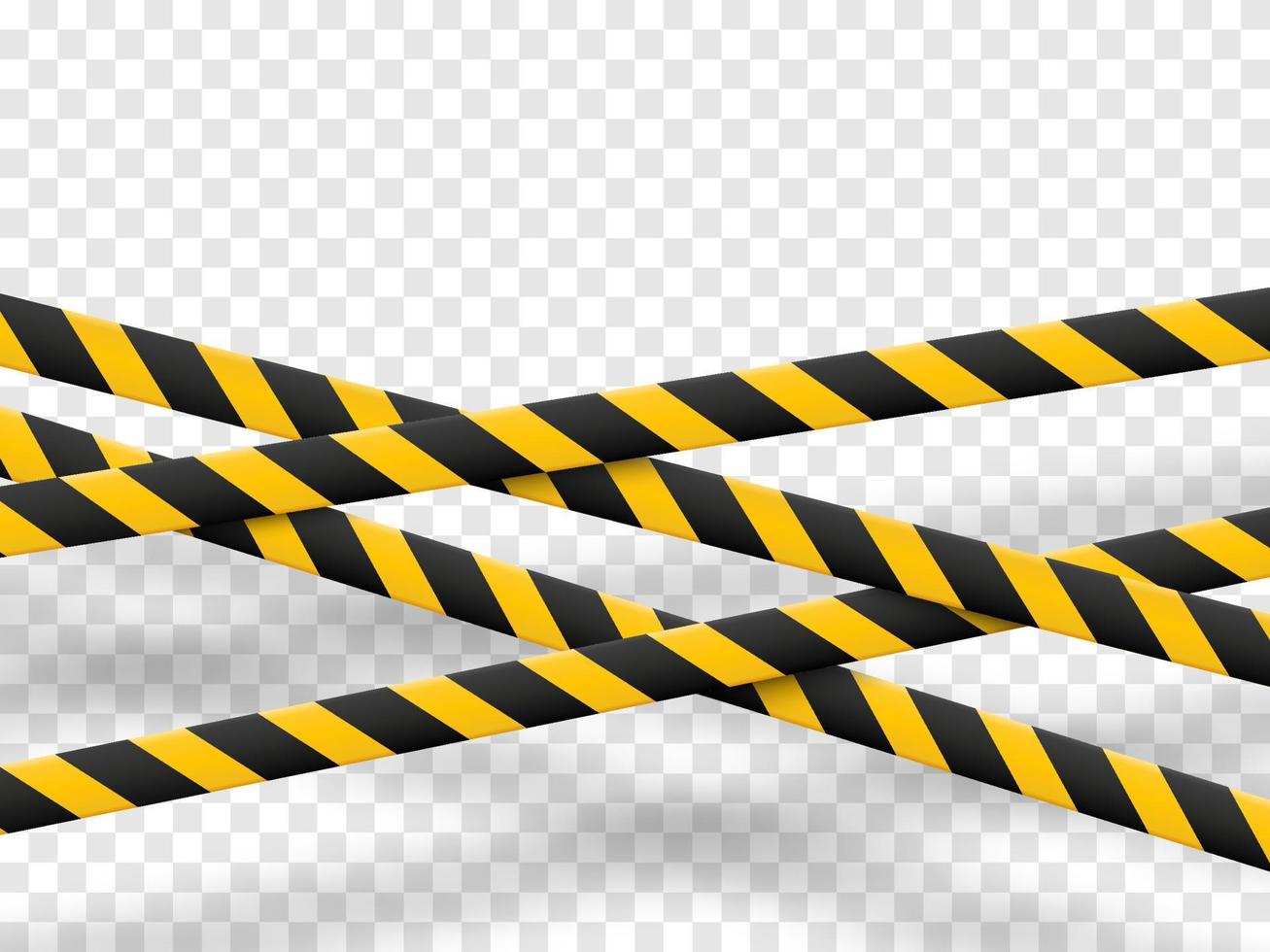 Caution tape. Caution yellow warning lines isolated on white. vector