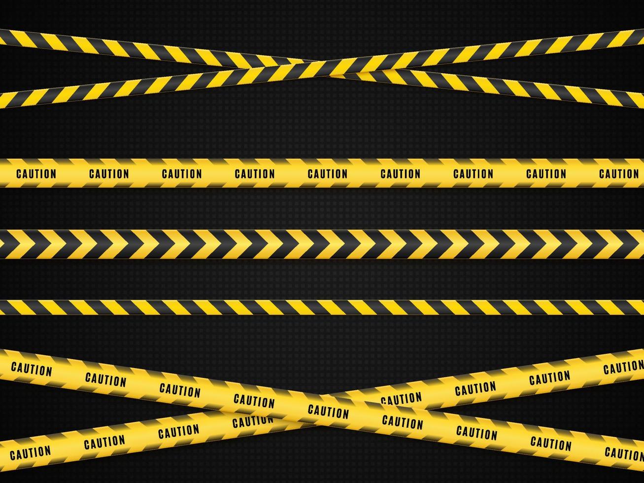 Caution tape. Caution yellow warning lines isolated on white. vector