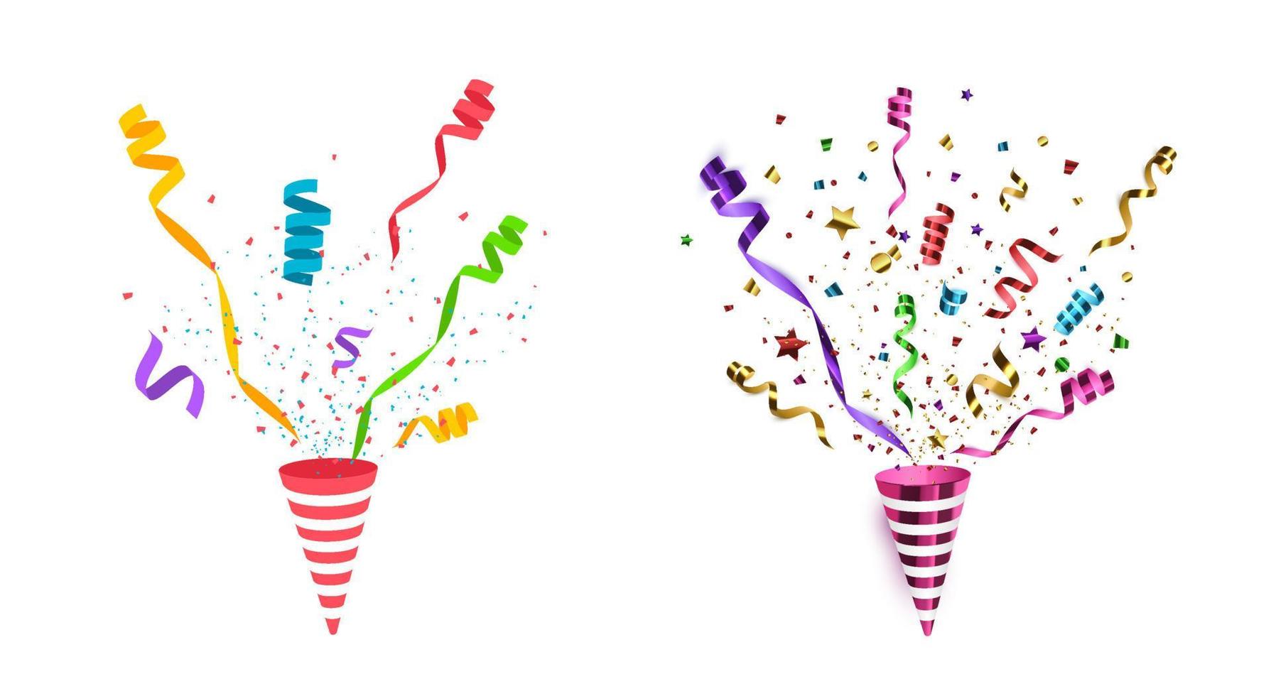 Confetti festive illustration. Party popper isolated vector