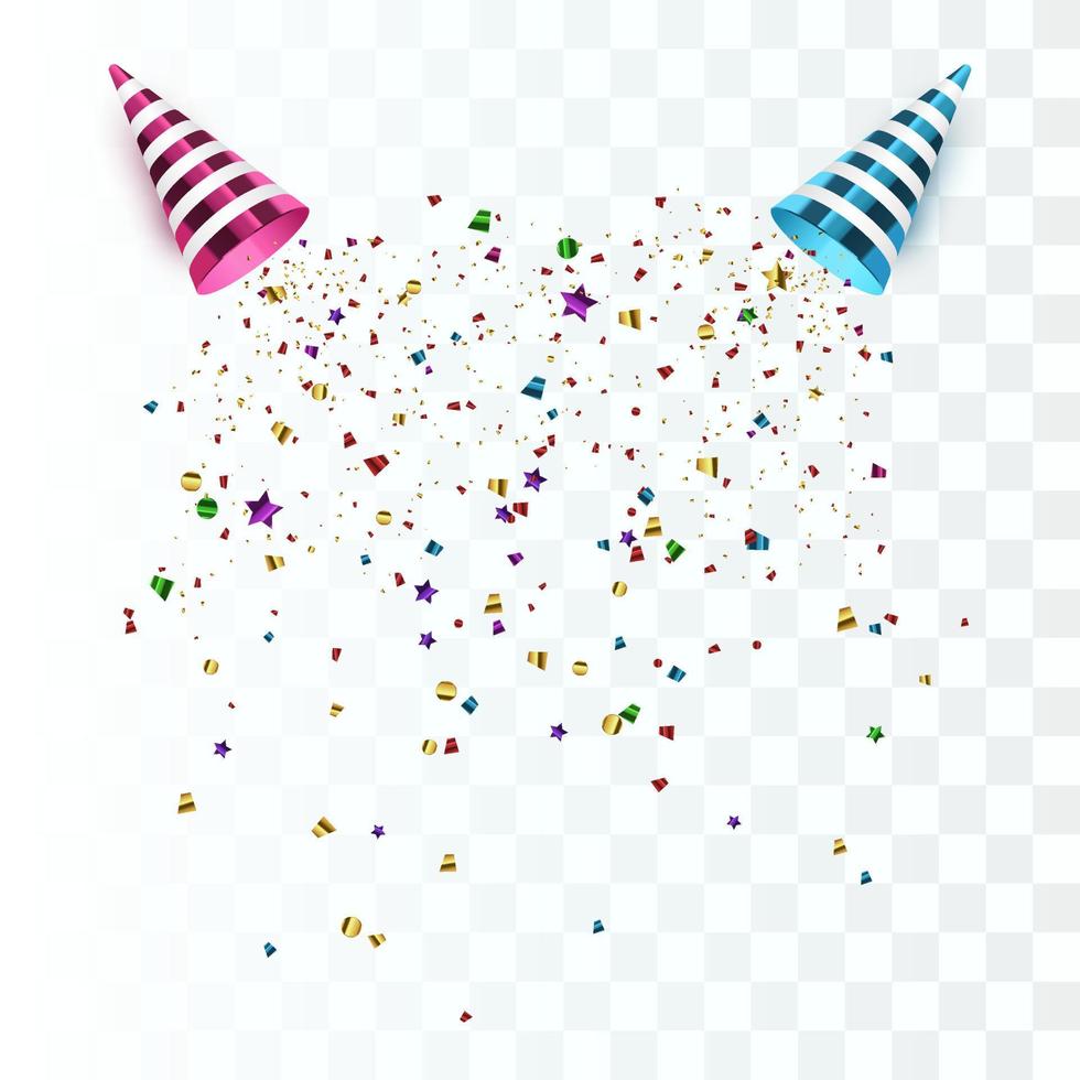 Confetti festive illustration. Party popper isolated vector
