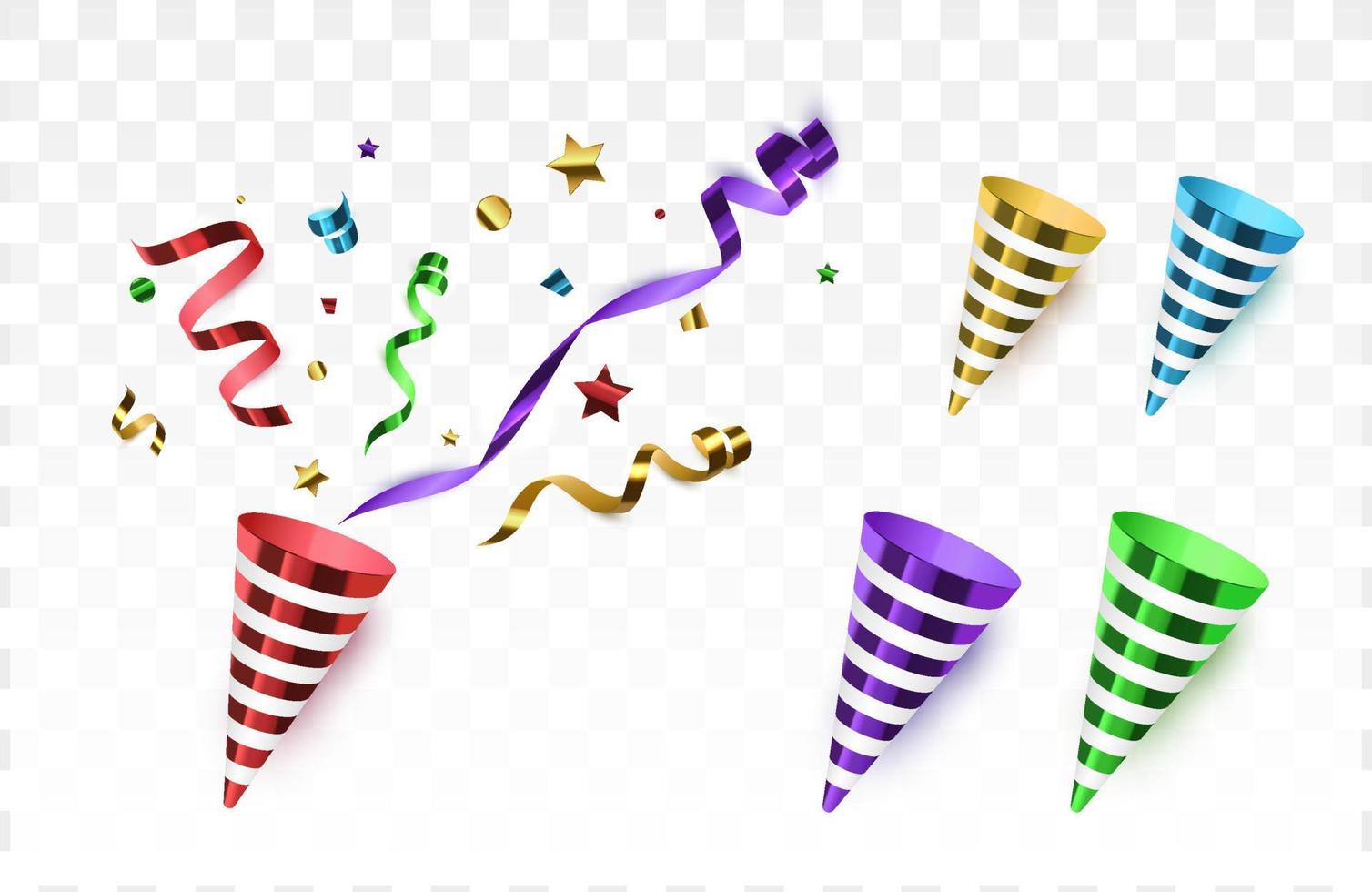 Confetti festive illustration. Party popper isolated vector