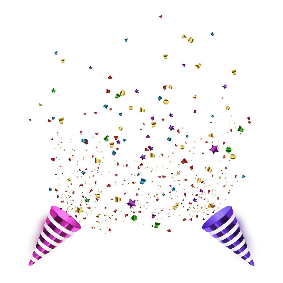 Confetti festive illustration. Party popper isolated vector