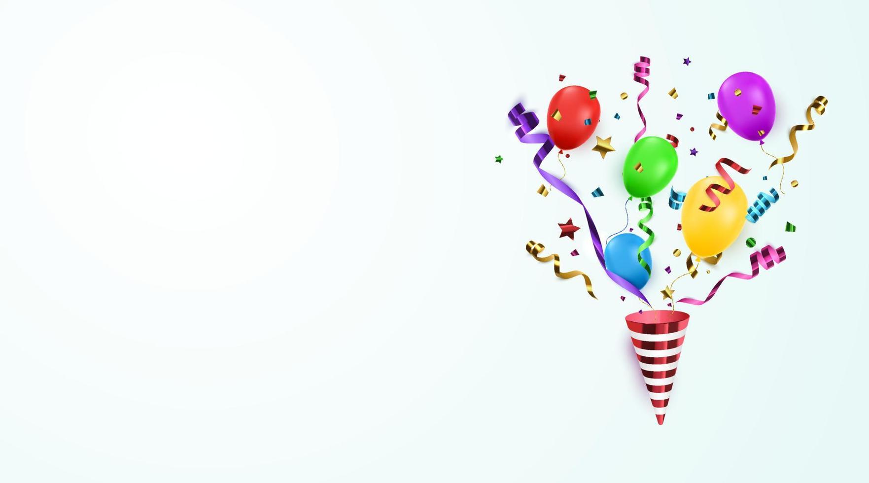 Confetti festive illustration. Party popper isolated vector