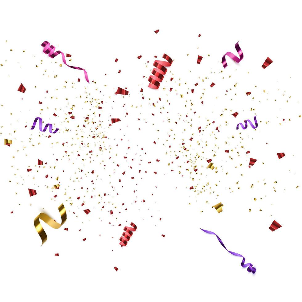 Colorful confetti isolated. Festive vector background