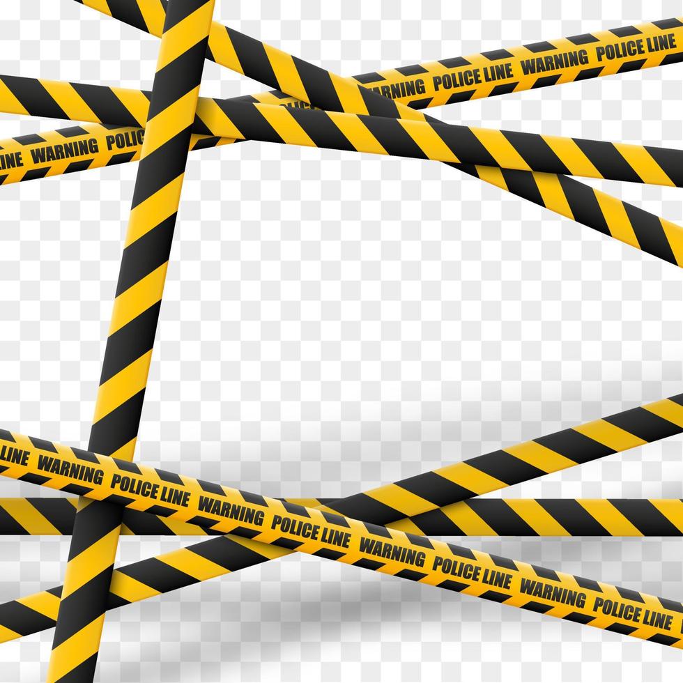 Caution tape. Caution yellow warning lines isolated on white. vector