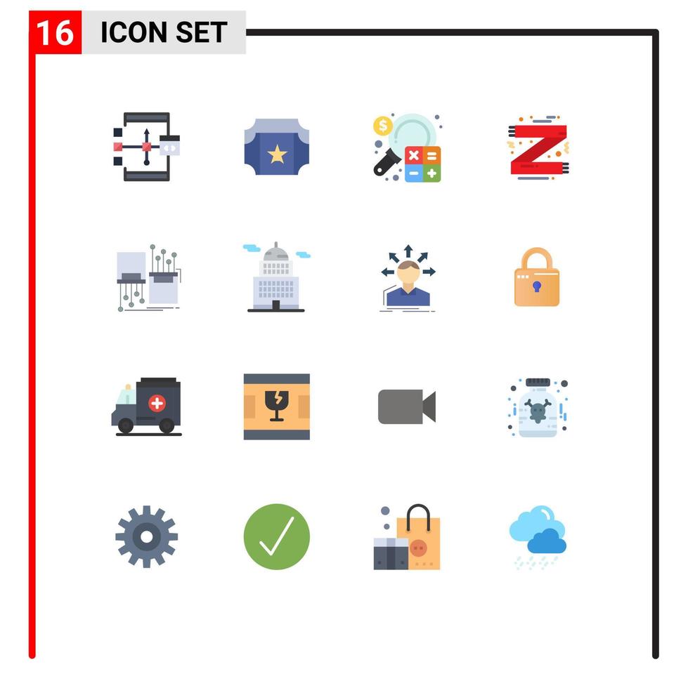 Universal Icon Symbols Group of 16 Modern Flat Colors of scarf clothes accounting christmas marketing Editable Pack of Creative Vector Design Elements