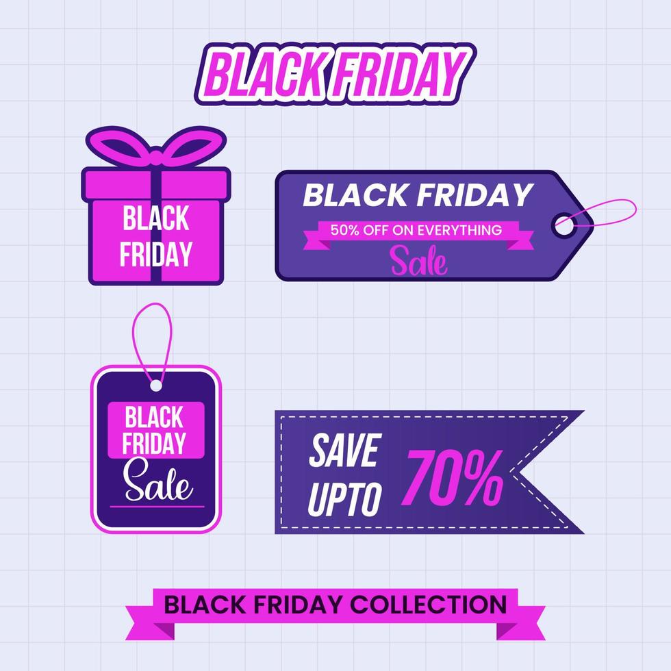 Black friday big sale offer elements collection design template vector