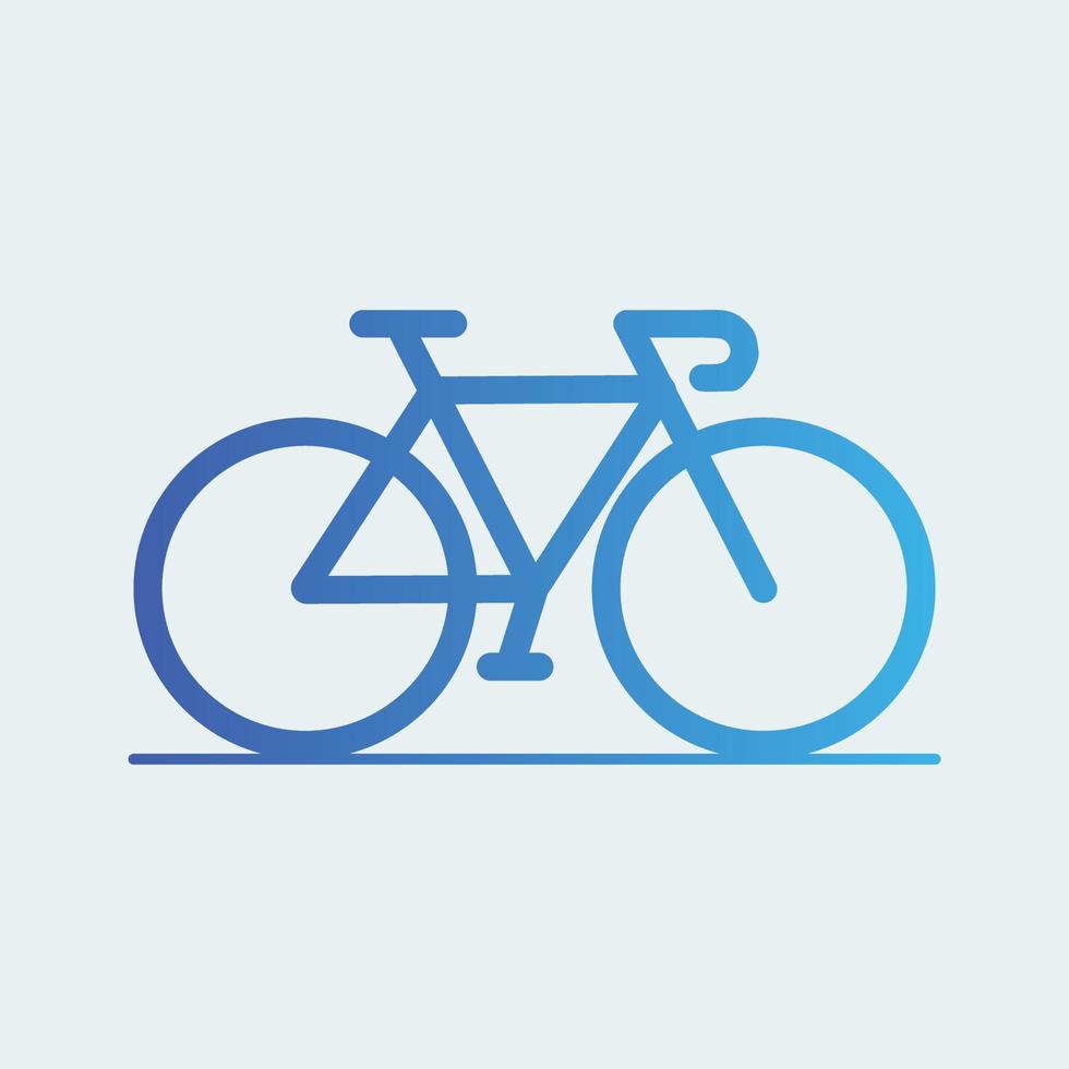 ilustración de icono plano de contorno de bicicleta degradado vector