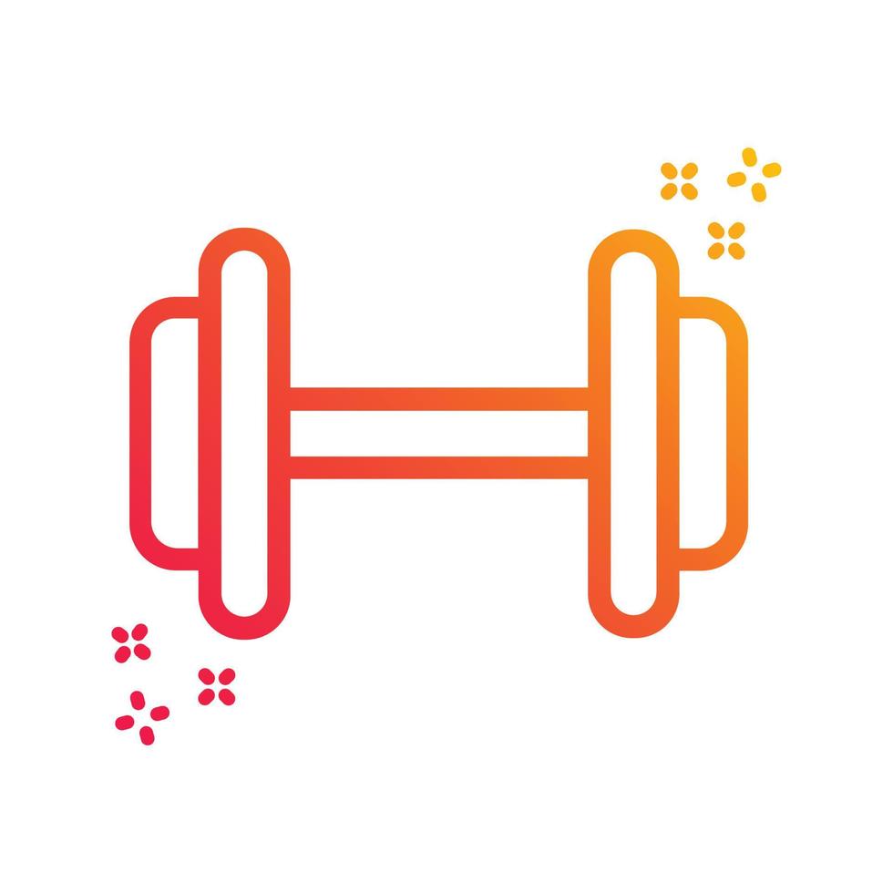 Helth exercise dumbbell flat outline icon design vector