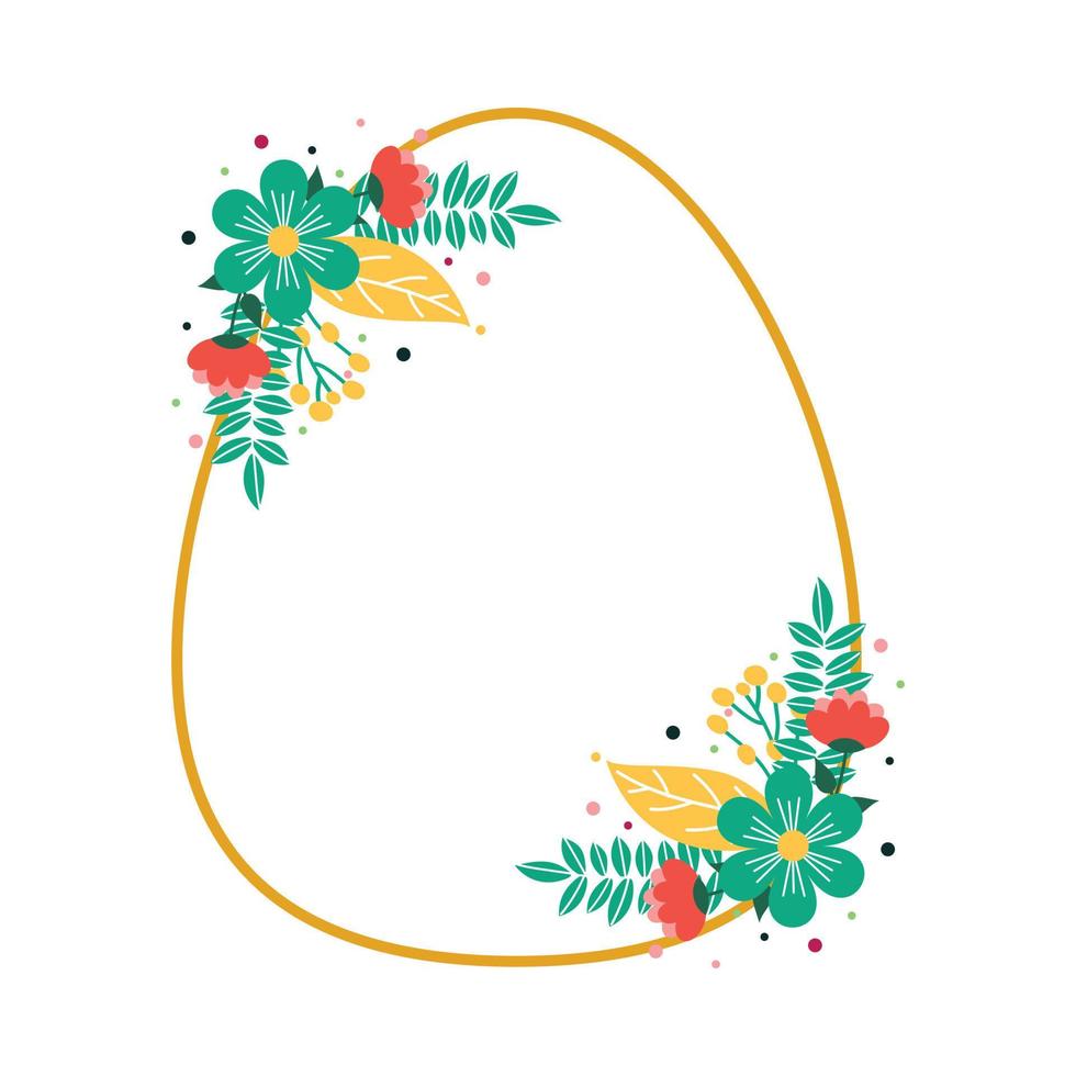 Egg shape photo frame vector