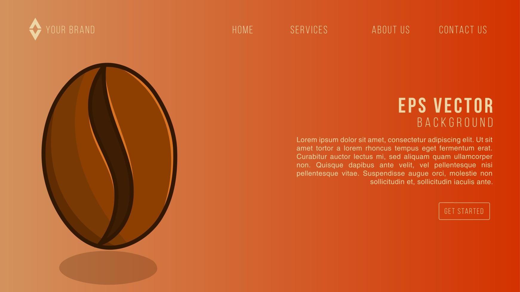 Coffee Theme Web Design Abstract Background EPS 10 Vector For Website, Landing Page, Home Page, Web Page