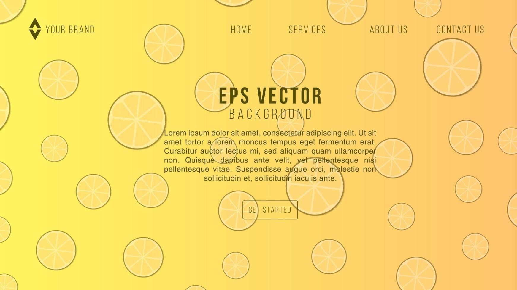 Orange Lemon Web Design Abstract Background Lemonade EPS 10 Vector For Website, Landing Page, Home Page, Web Page, Web Template