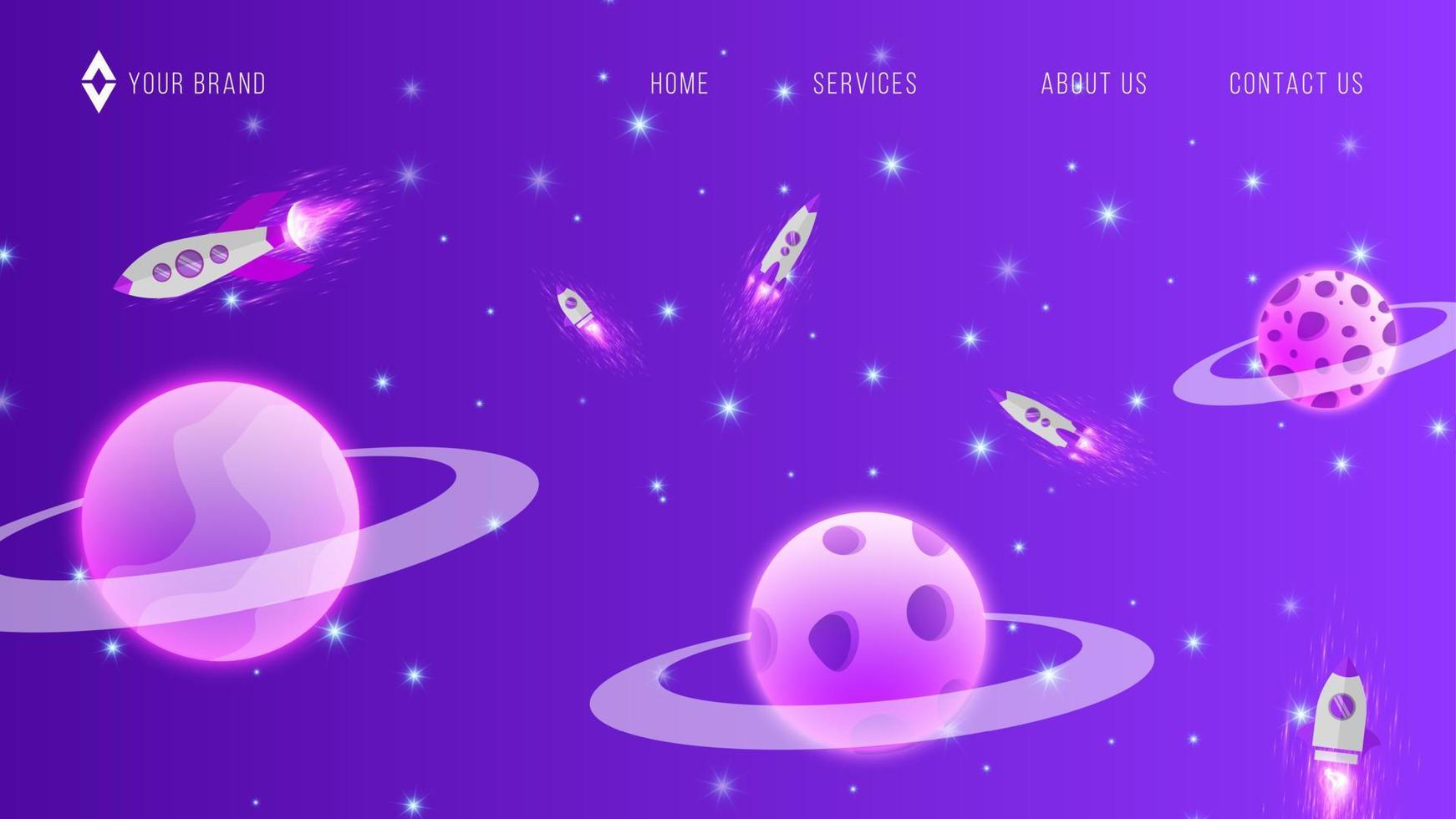 Purple Space Web Design Astronomy Galaxy Abstract Background EPS 10 Vector For Website, Landing Page, Home Page, Web Page