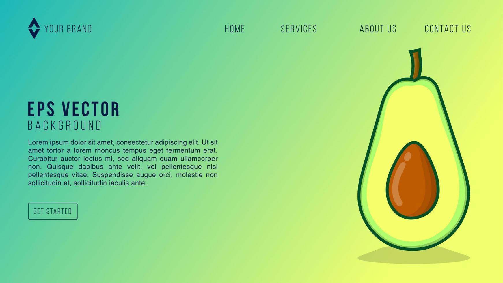 aguacate diseño web fondo limonada eps 10 vector para sitio web, página de destino, página de inicio, página web, plantilla web