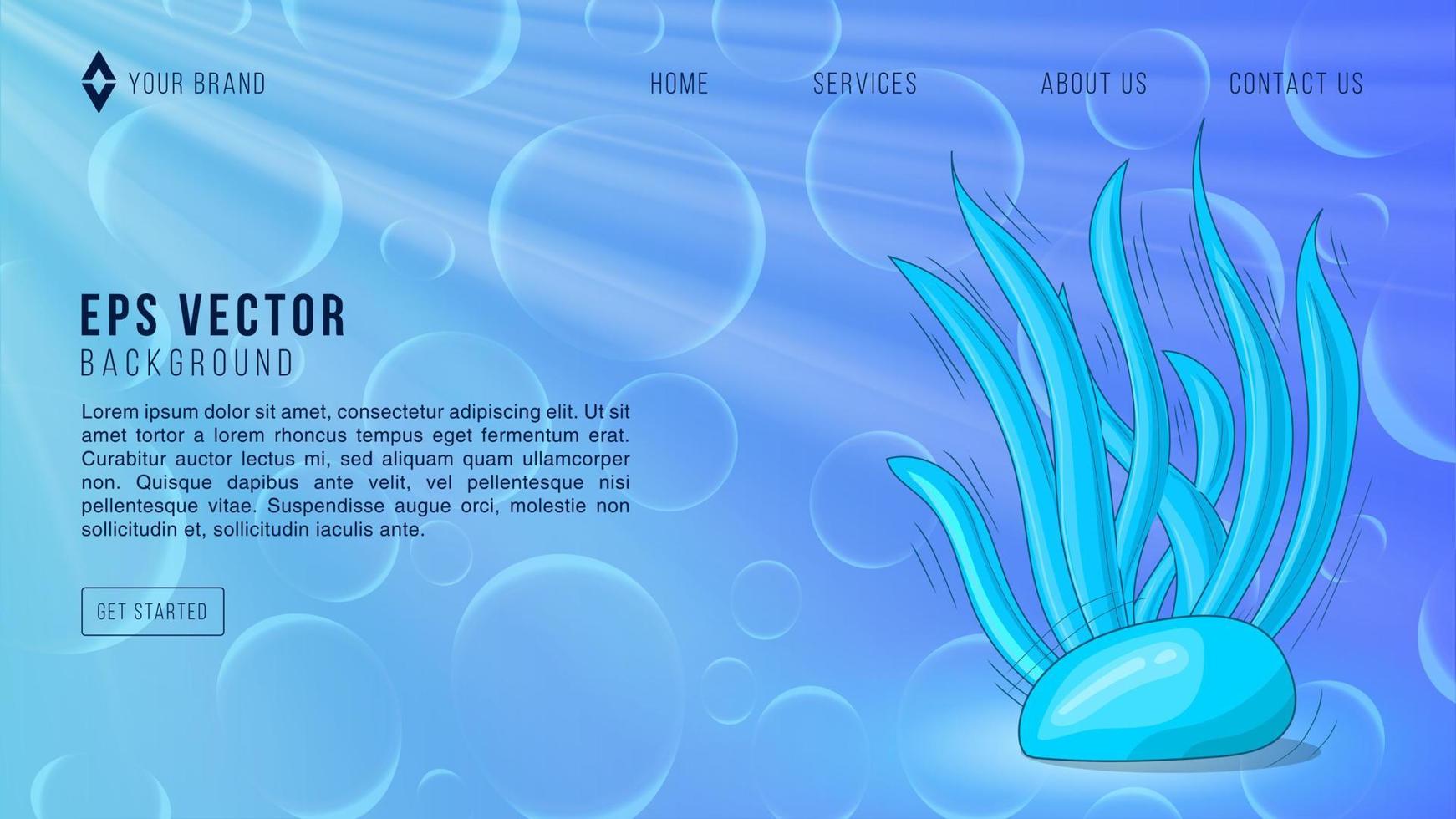 mar de coral bajo el agua diseño web fondo abstracto limonada eps 10 vector para sitio web, página de inicio, página de inicio, página web, plantilla web