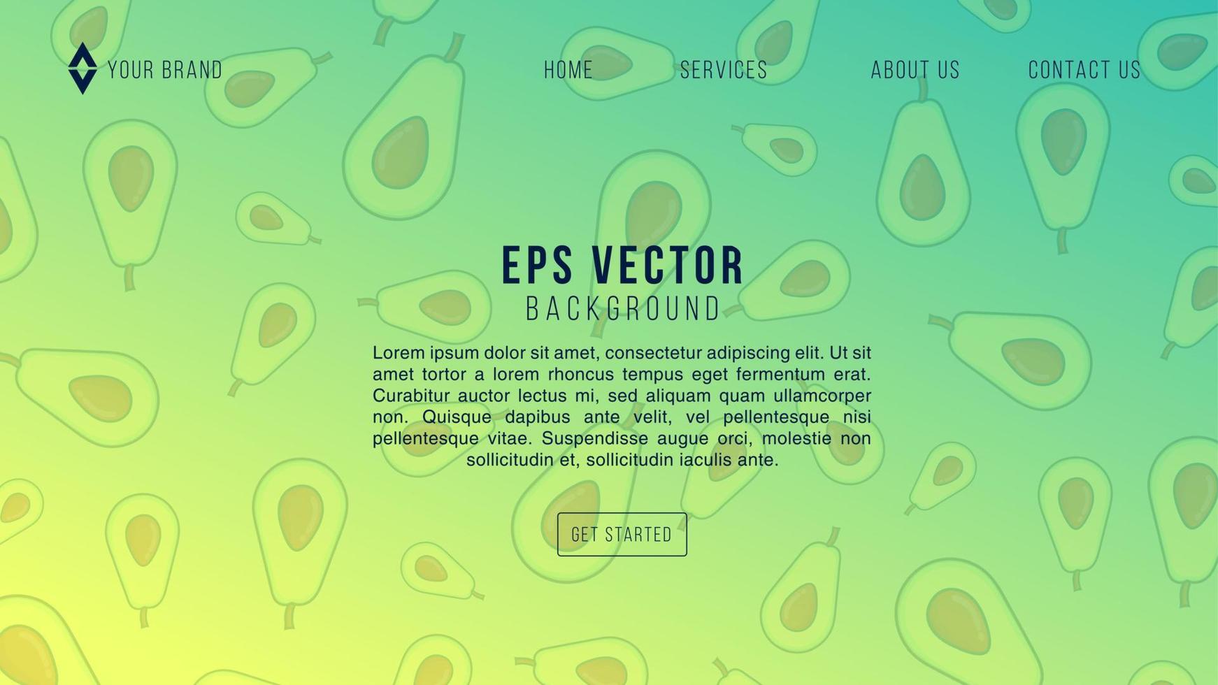 Avocado Web Design Background Lemonade EPS 10 Vector For Website, Landing Page, Home Page, Web Page, Web Template