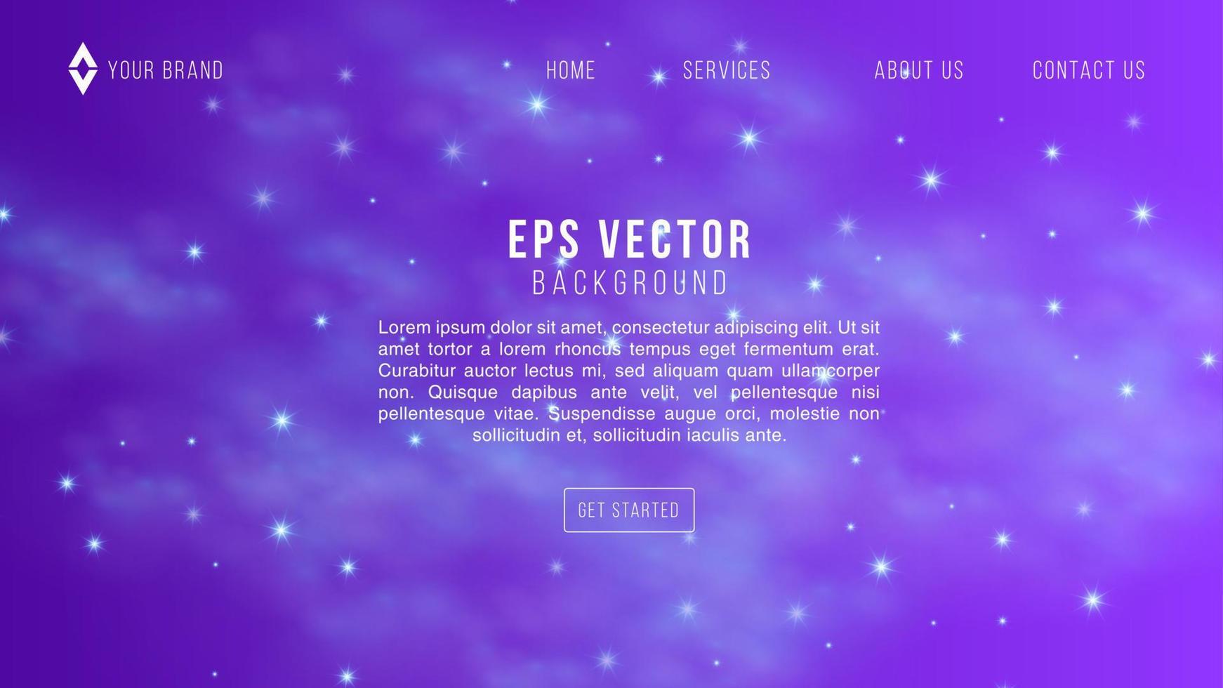 Purple Space Web Design Astronomy Galaxy Abstract Background EPS 10 Vector For Website, Landing Page, Home Page, Web Page