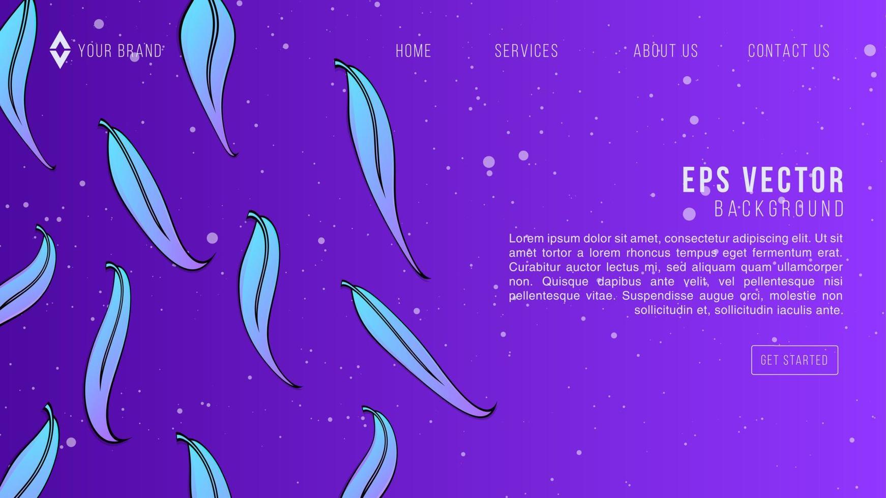 Winter Leaf Snow Web Design Abstract Background EPS 10 Vector For Website, Landing Page, Home Page, Web Page