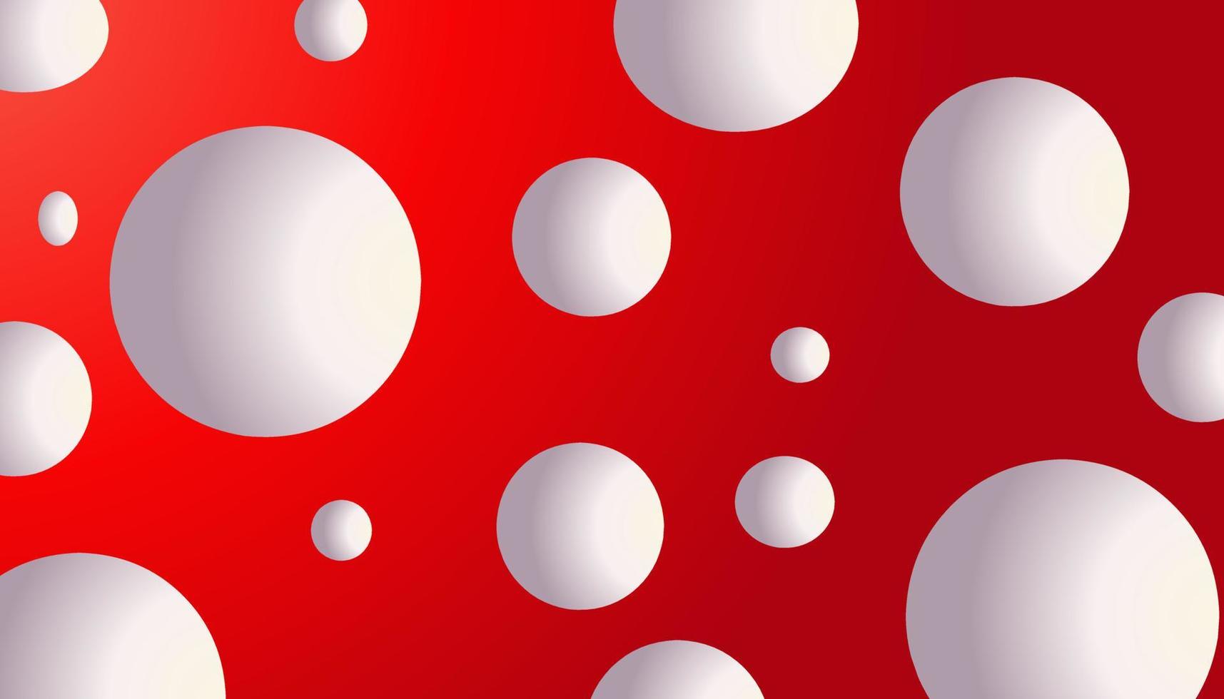 Gradient red background design with gradient white balls suitable for poster design, invitations, greeting cards and others vector