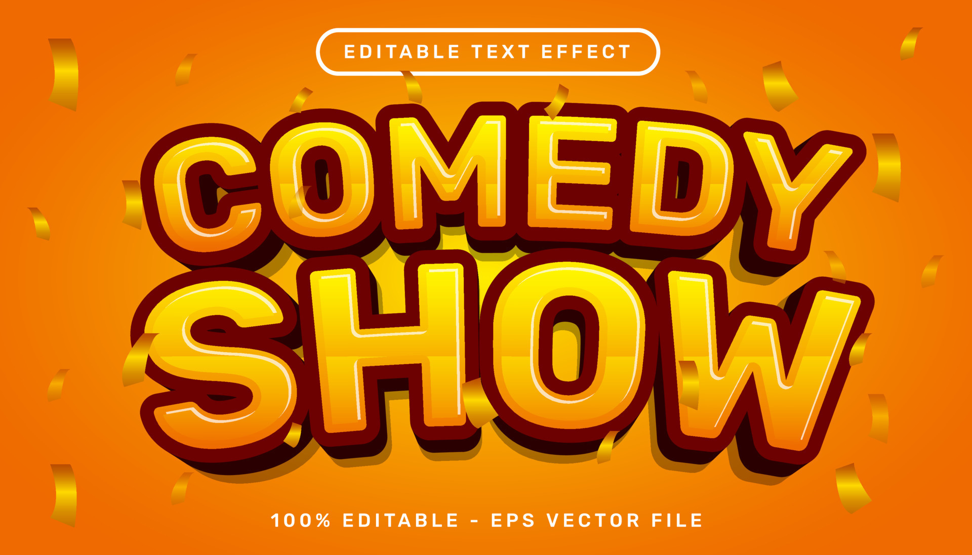 comedy show 3d text effect and editable text effect 14848106 Vector Art