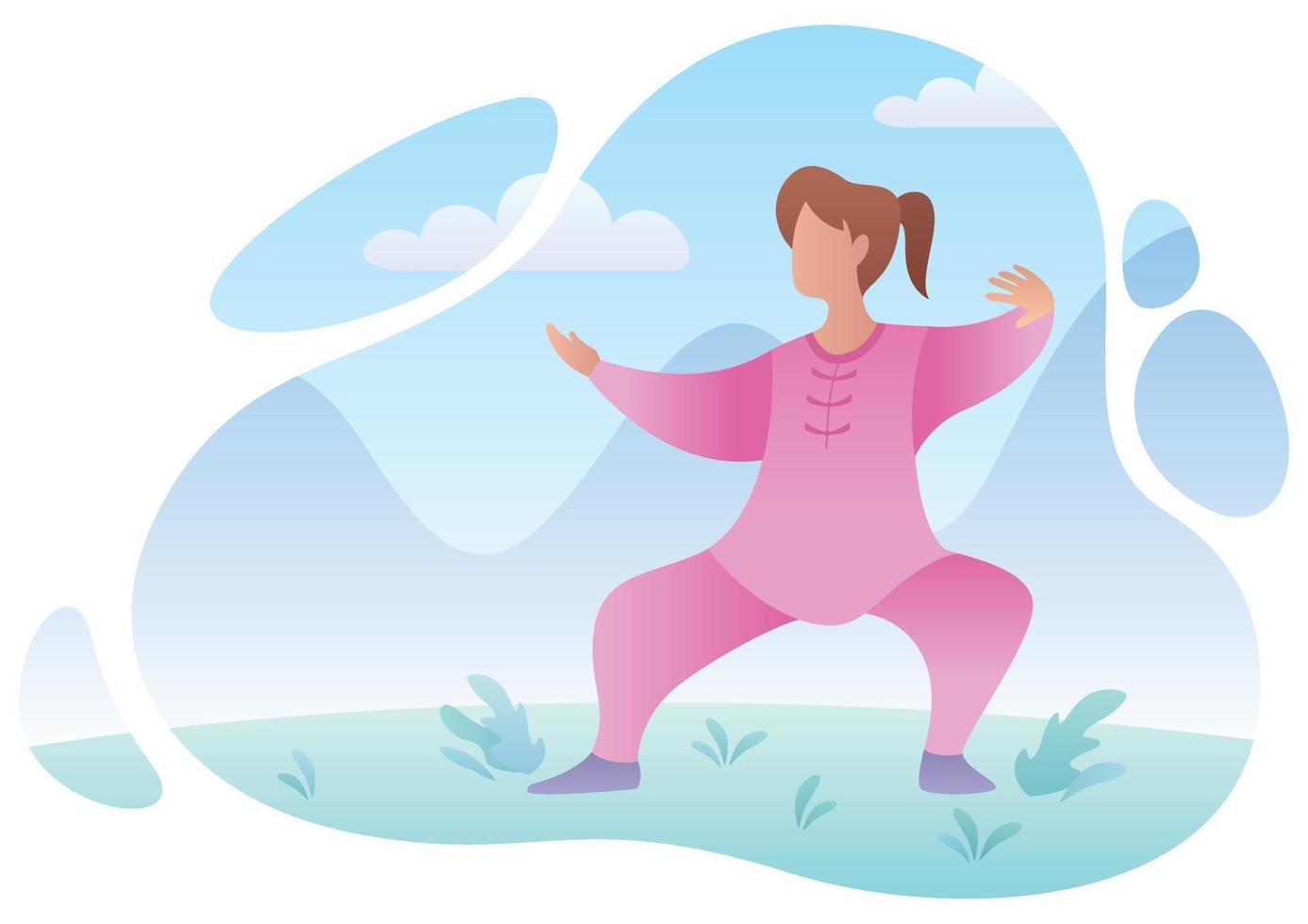 Qigong Practicing Man vector