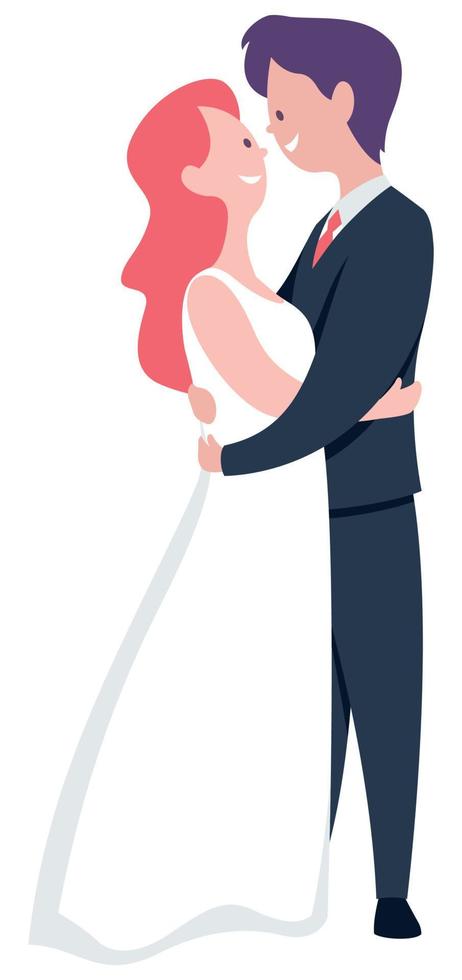 Groom and Bride on White vector