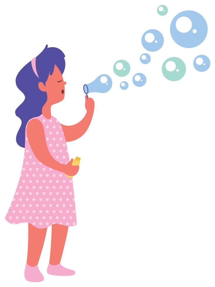Blowing Bubbles on White vector