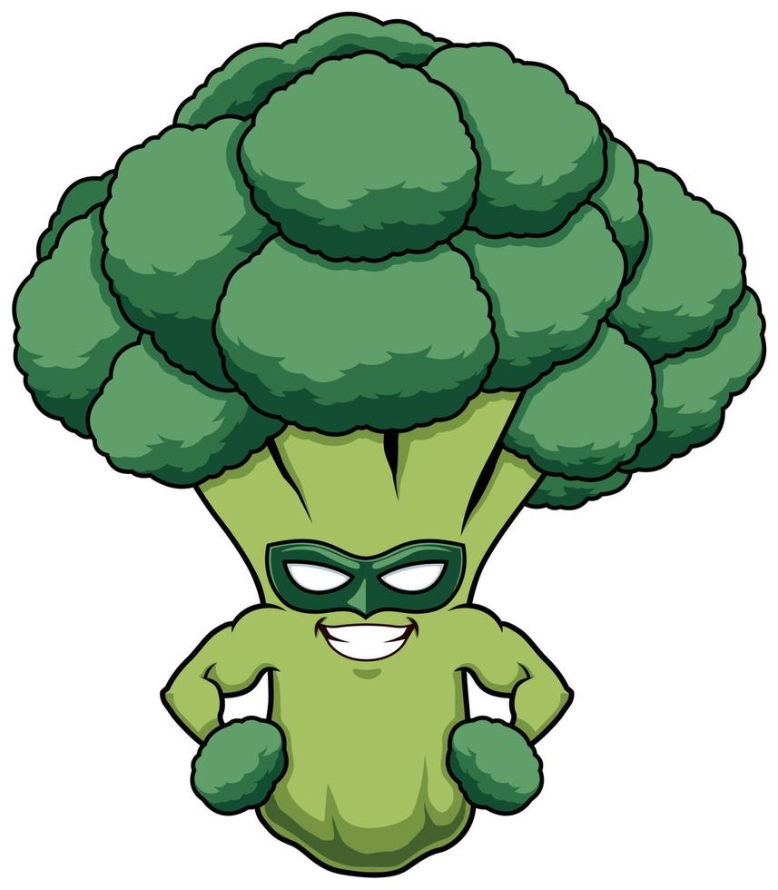 Broccoli Superhero Mascot vector