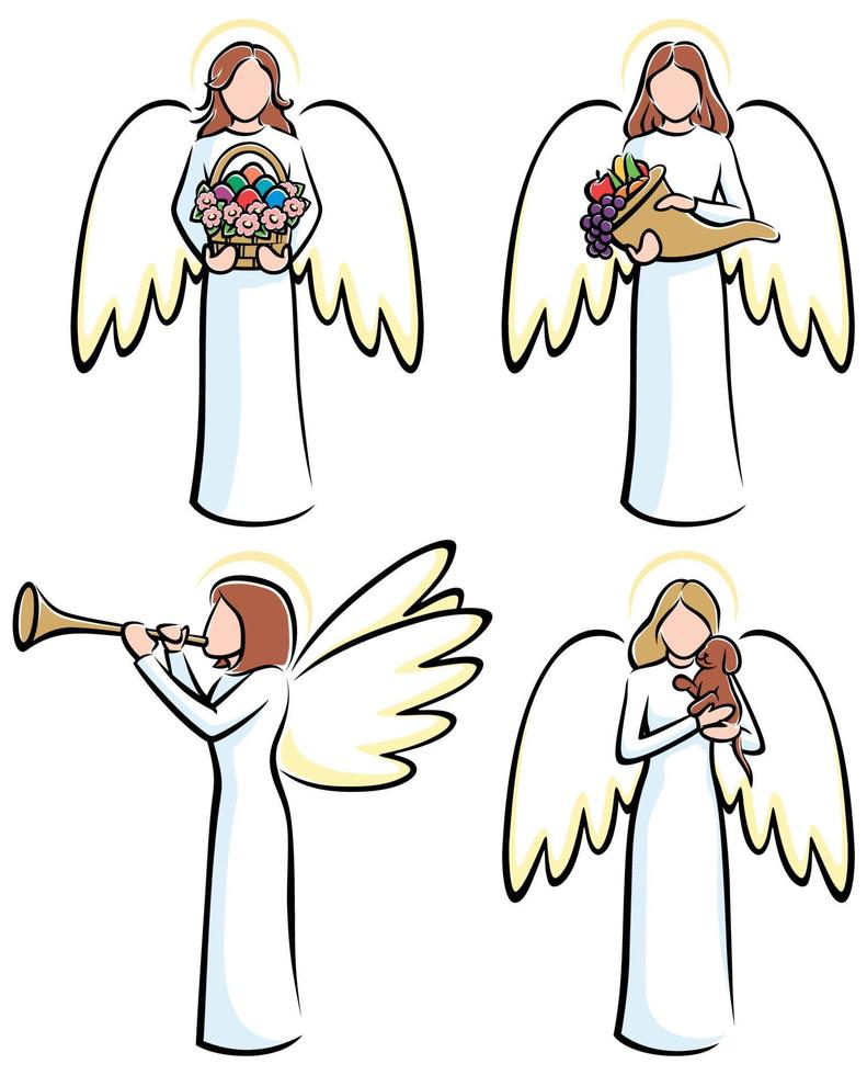 conjunto de ángeles 3 vector