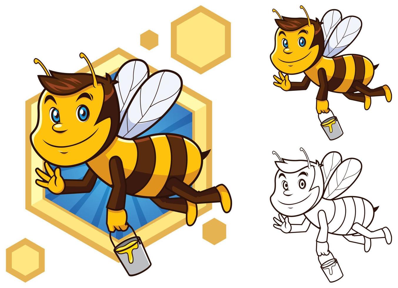 mascota de la abeja de miel vector