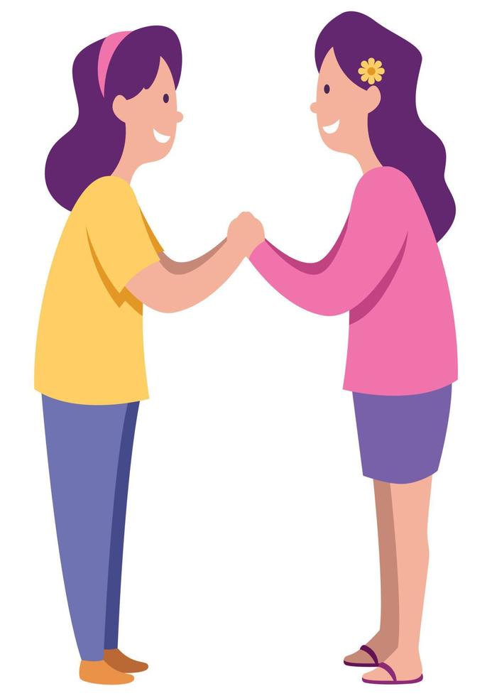 Sisters on White vector