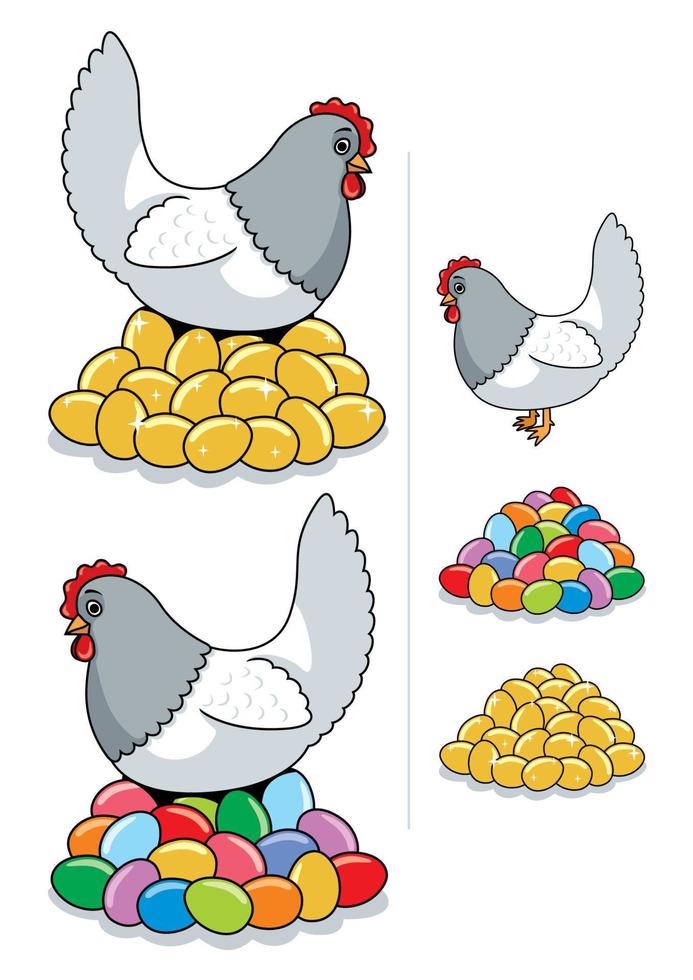 Hen and Eggs vector