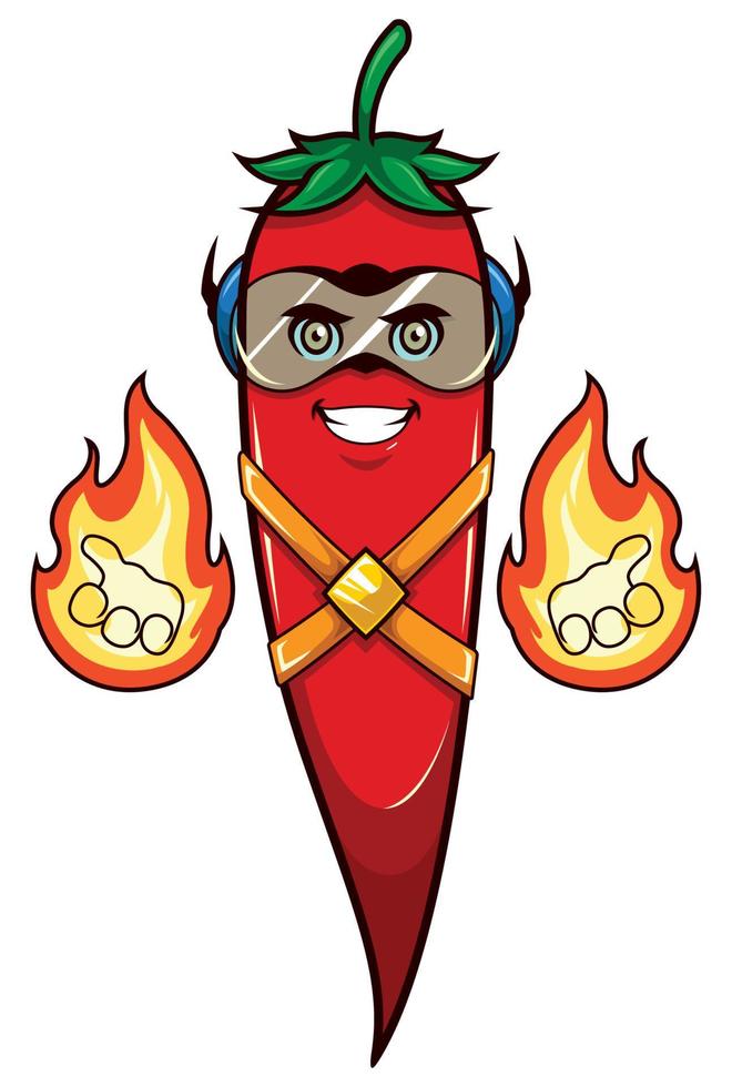 Chili Pepper Superhero Mascot vector