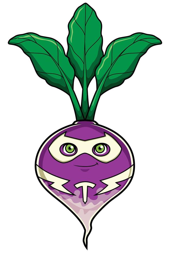 Turnip Superhero Mascot vector