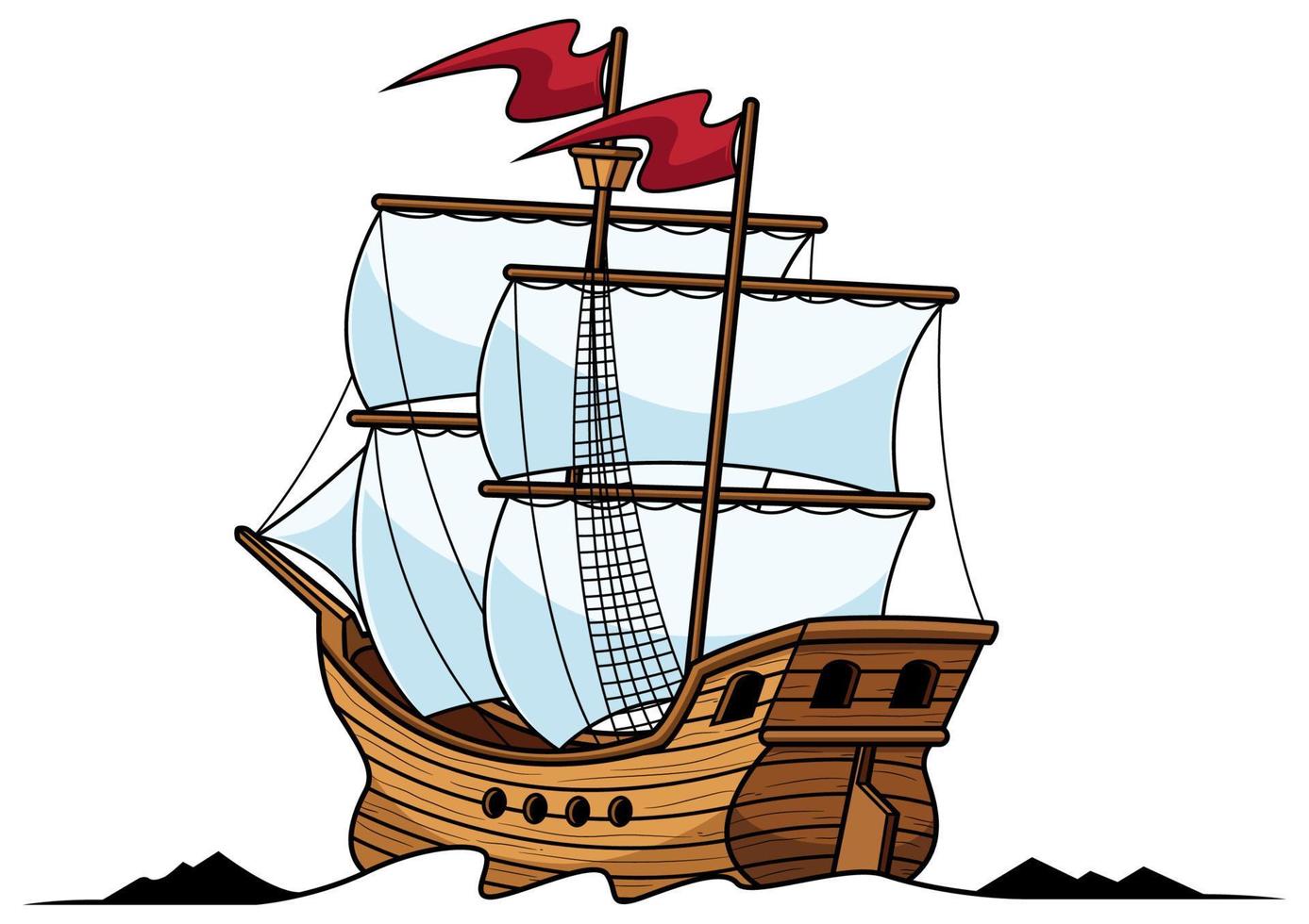 diseño de mascota de galeón vector