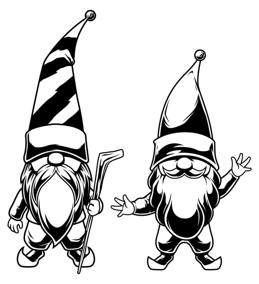 Gnomes Line Art vector