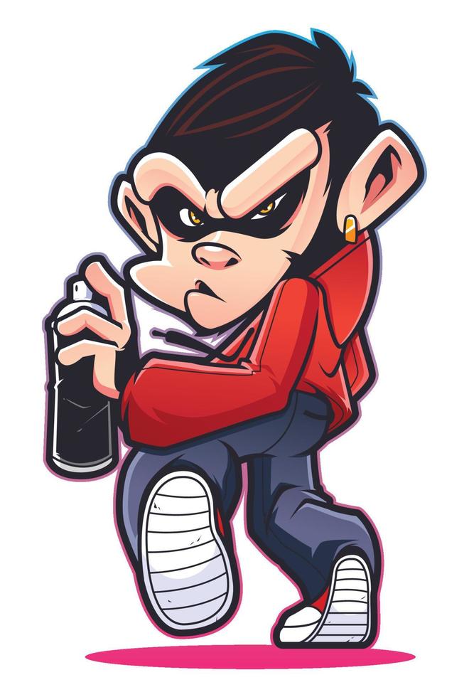 Monkey Graffiti Artist vector