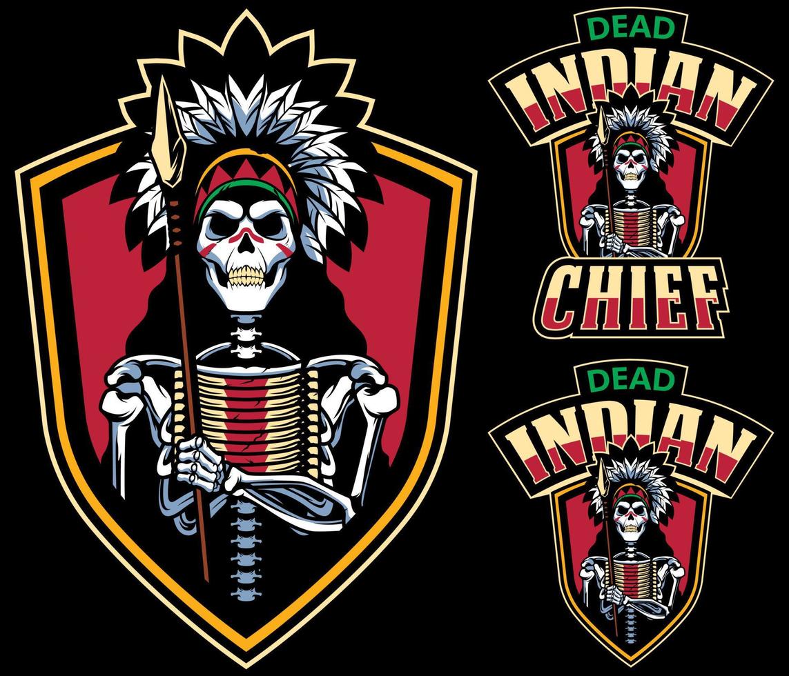 Dead Indian Chief Mascot vector