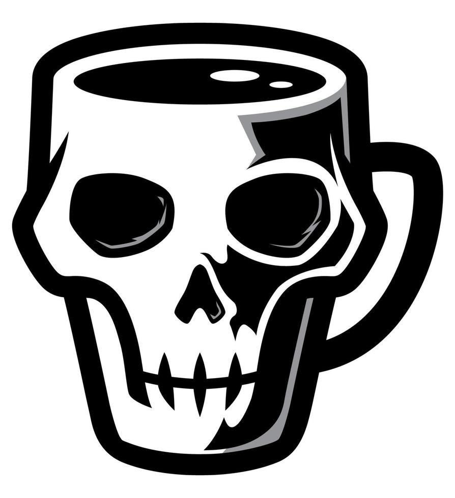 taza de café del cráneo vector